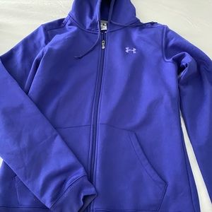 Purple under armour full zip hooded sweatshirt